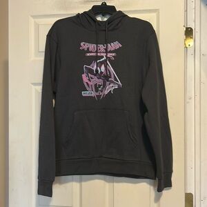 Old Navy Gray and Pink Spider-Man Hoodie Size Large